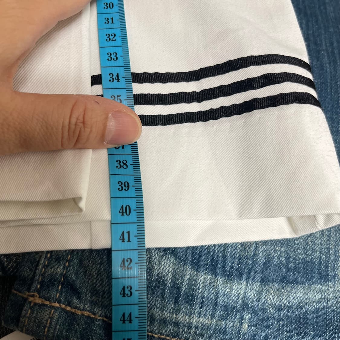 아디다스 골프 화이트 삼선 치마 스커트 S 상품이미지4