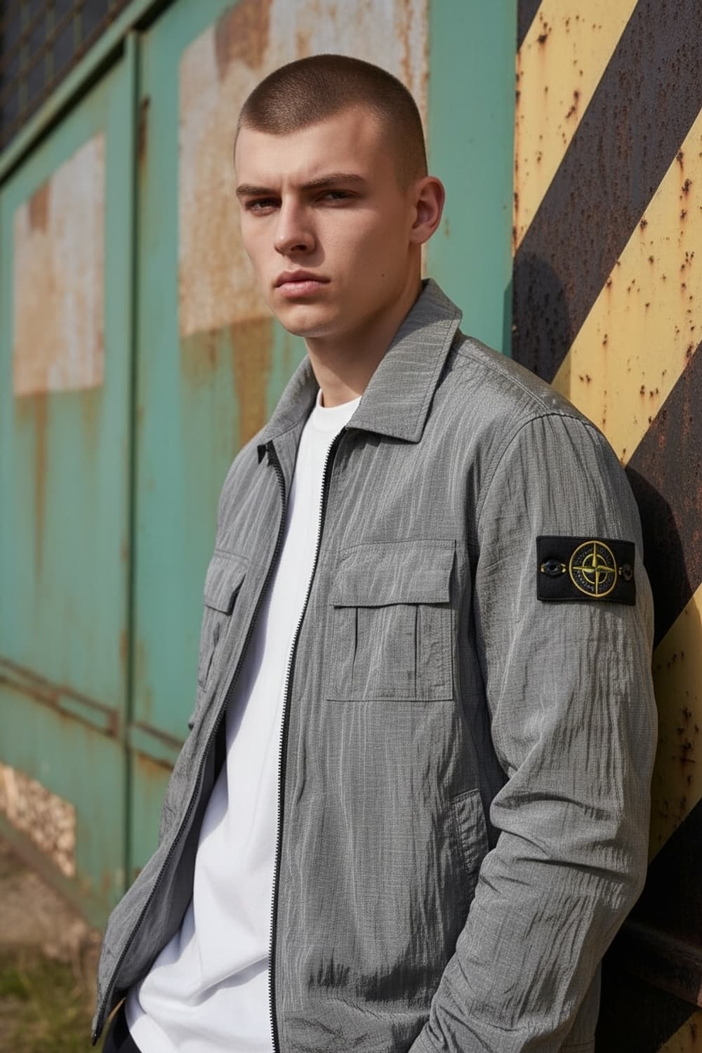 STONE ISLAND 나일론 집업 자켓입니다. 상품이미지1