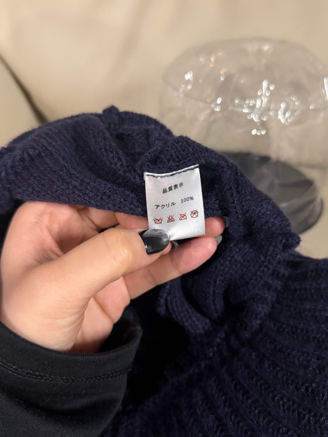 Navy shirring detail knit cap 상품이미지5