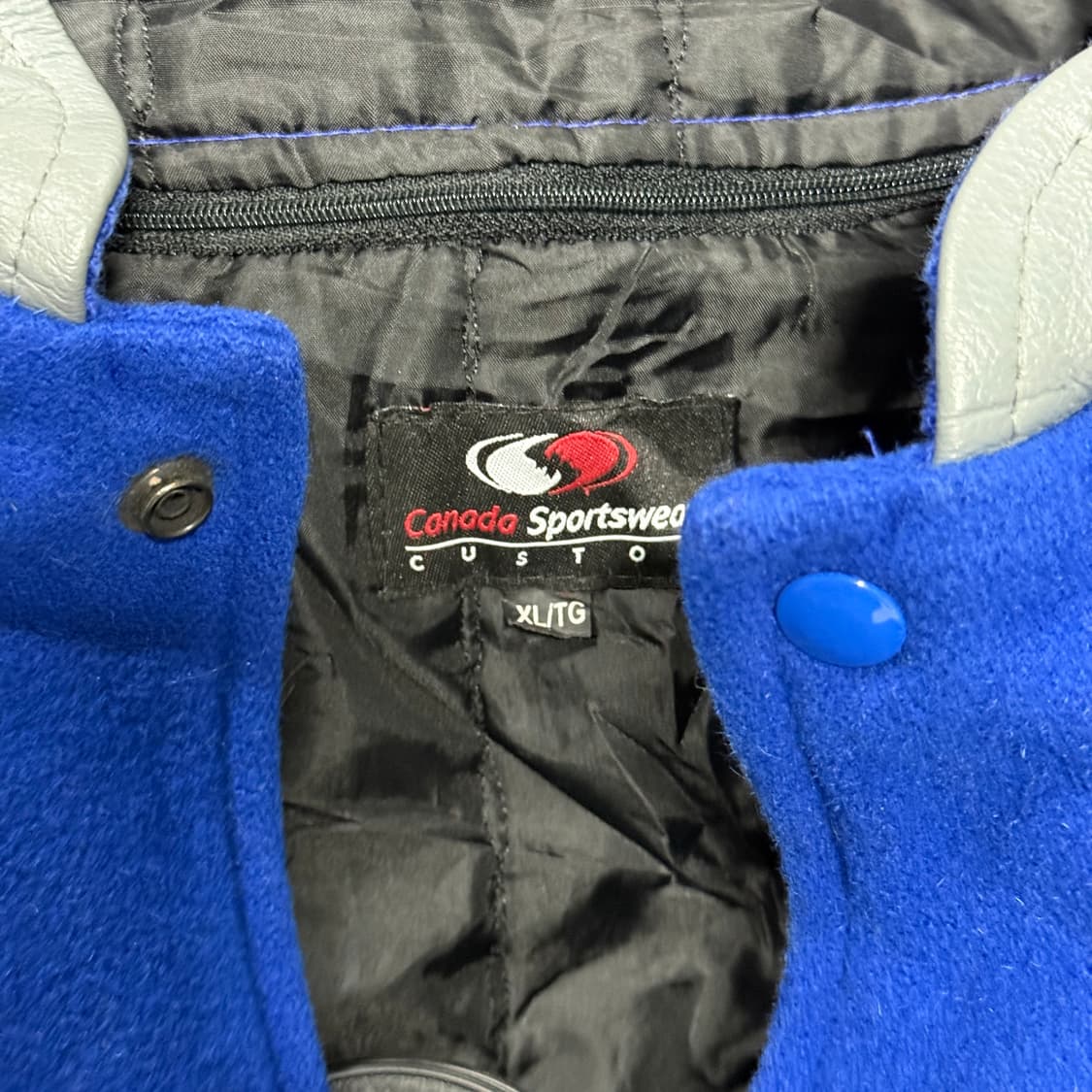 VTG 빈티지 빅사이즈 올드스쿨 울 혼방 소가죽 배색 바시티 자켓 상품이미지5