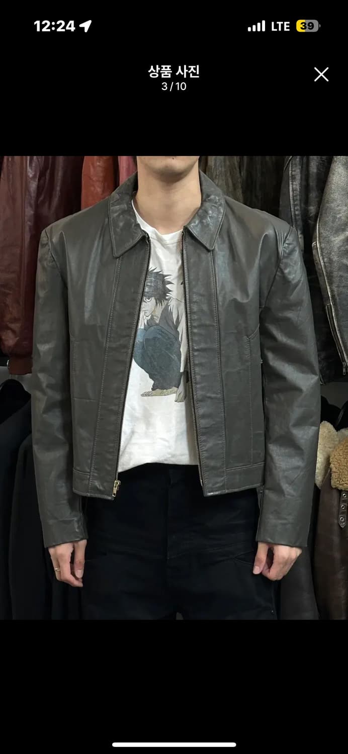 [L] 80's 시어스 크롭 레더자켓 빈티지 레더 자켓 상품이미지1