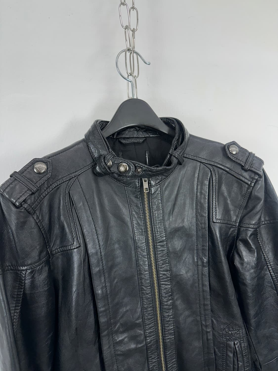 Lambskin Epaulette Ribbed Hem Jacket 상품이미지6