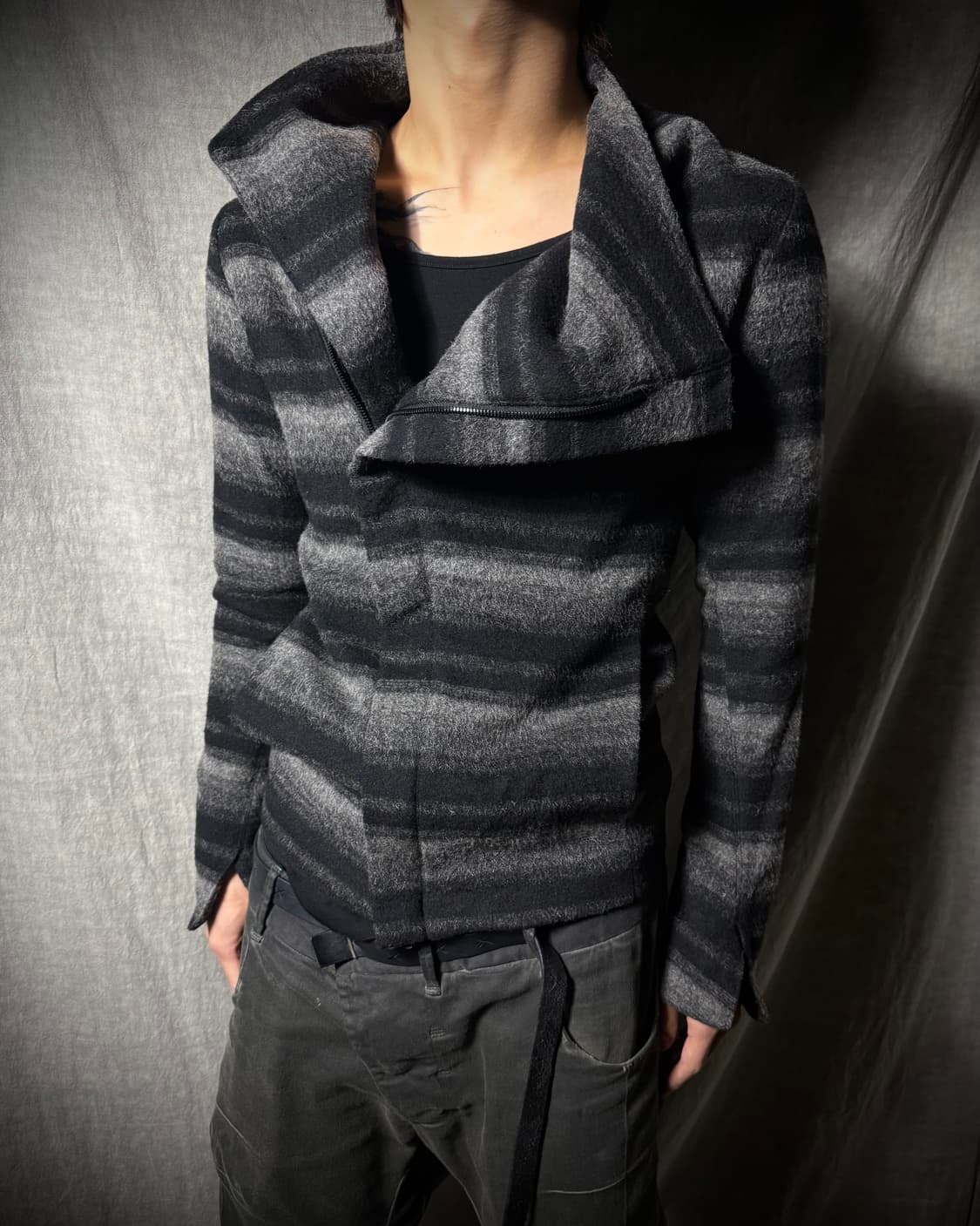 A.F artefact Asymmetric Brushed Jacket 상품이미지1