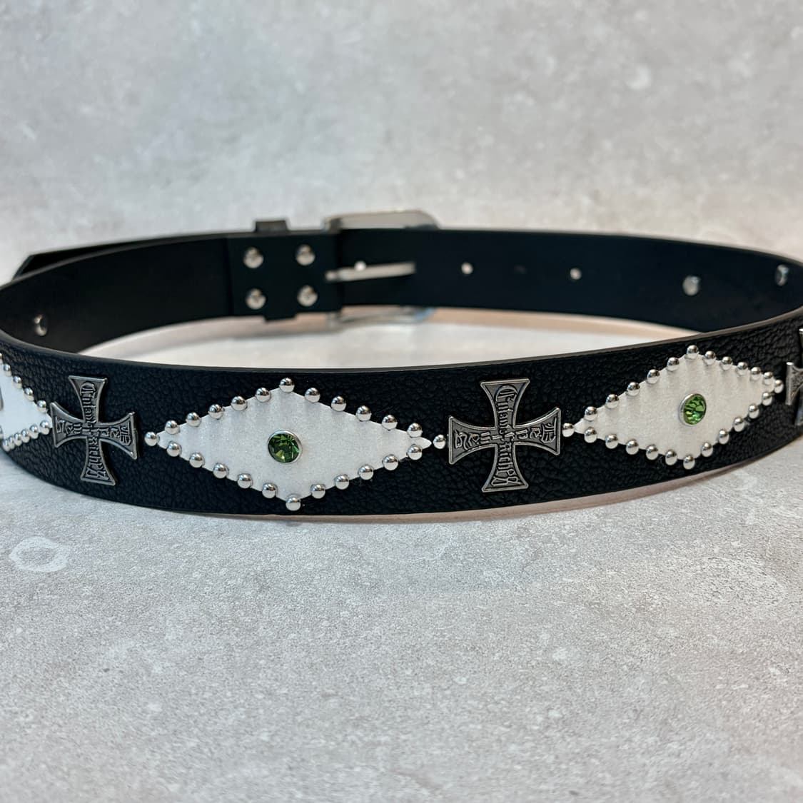 Oribell 에스닉 다이아 크로스 스터드y2k 웨스턴 가죽 벨트 상품이미지8