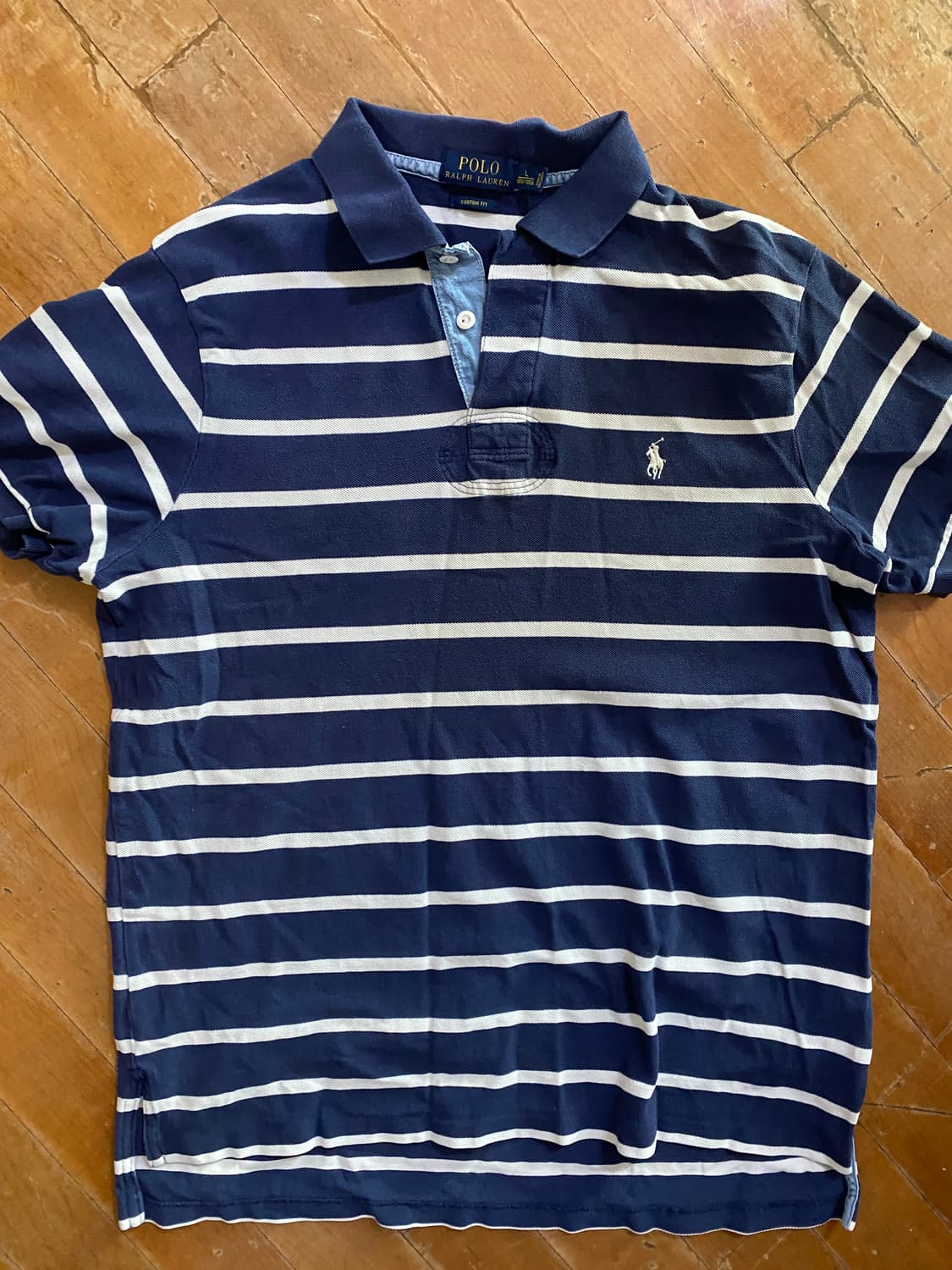 폴로 랄프로렌 네이비 스트라이프 카라티 L (105) 상품이미지1