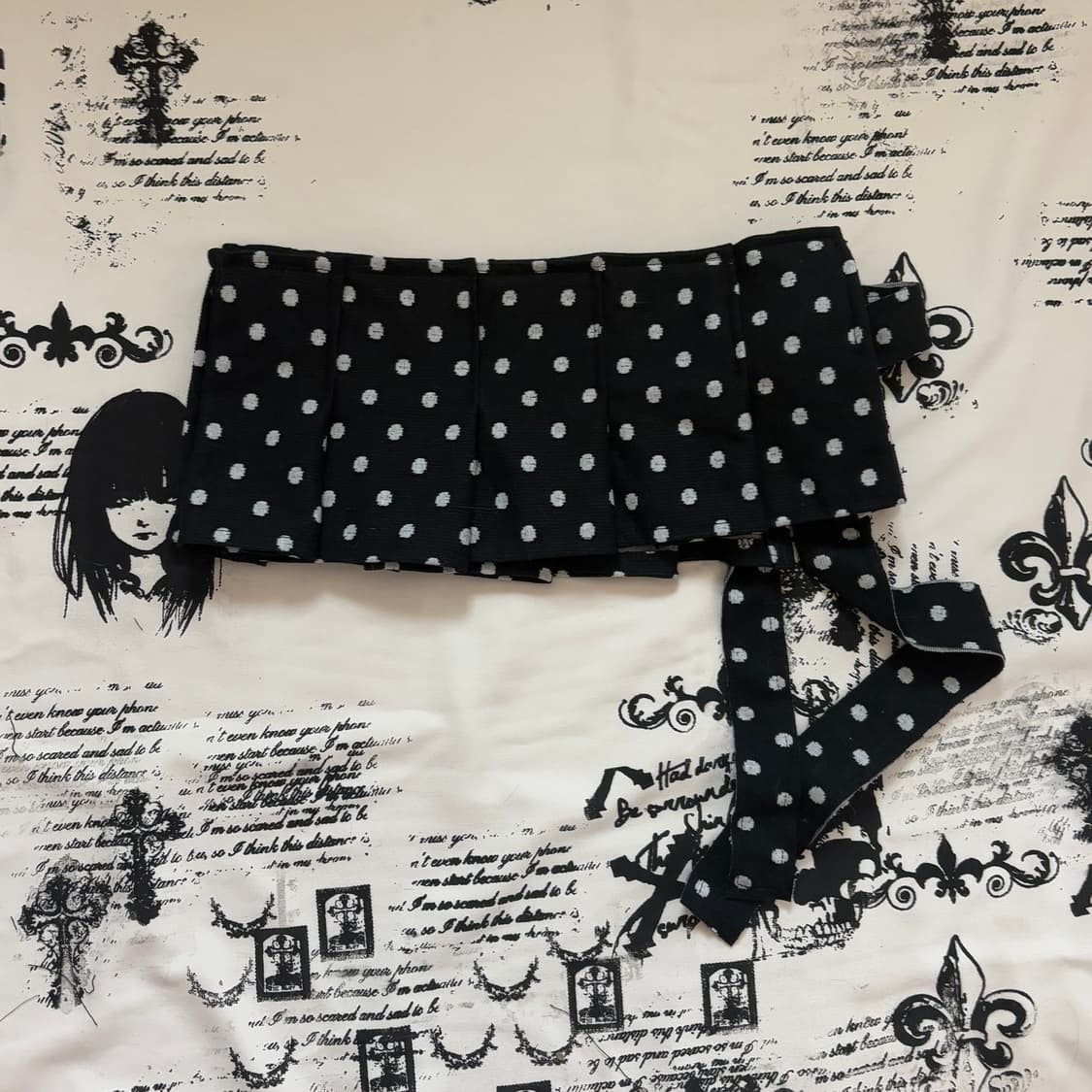 • black Dot Pleated Layered Skirt 상품이미지6