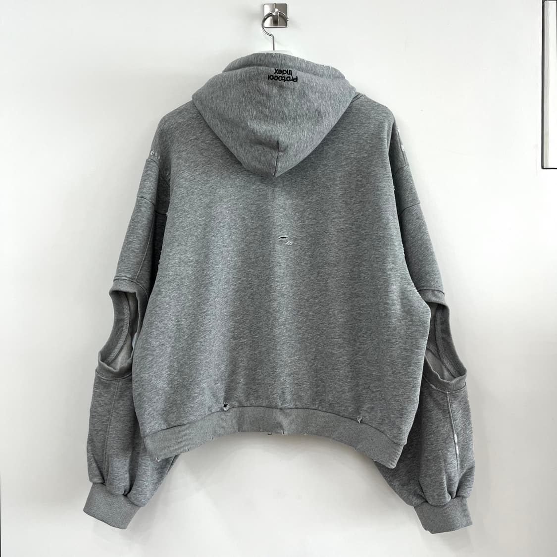 (새상품) 프로토콜 인덱스 x 반디 더 핑크 리컨스트럭티드 후드집업 상품이미지3