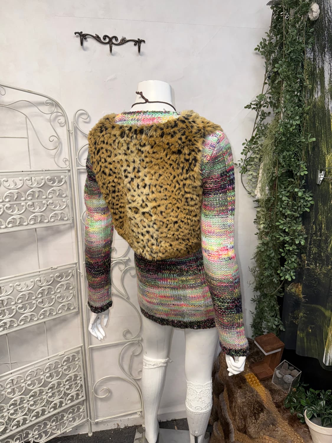 Brown faux fur leopard vest 상품이미지5