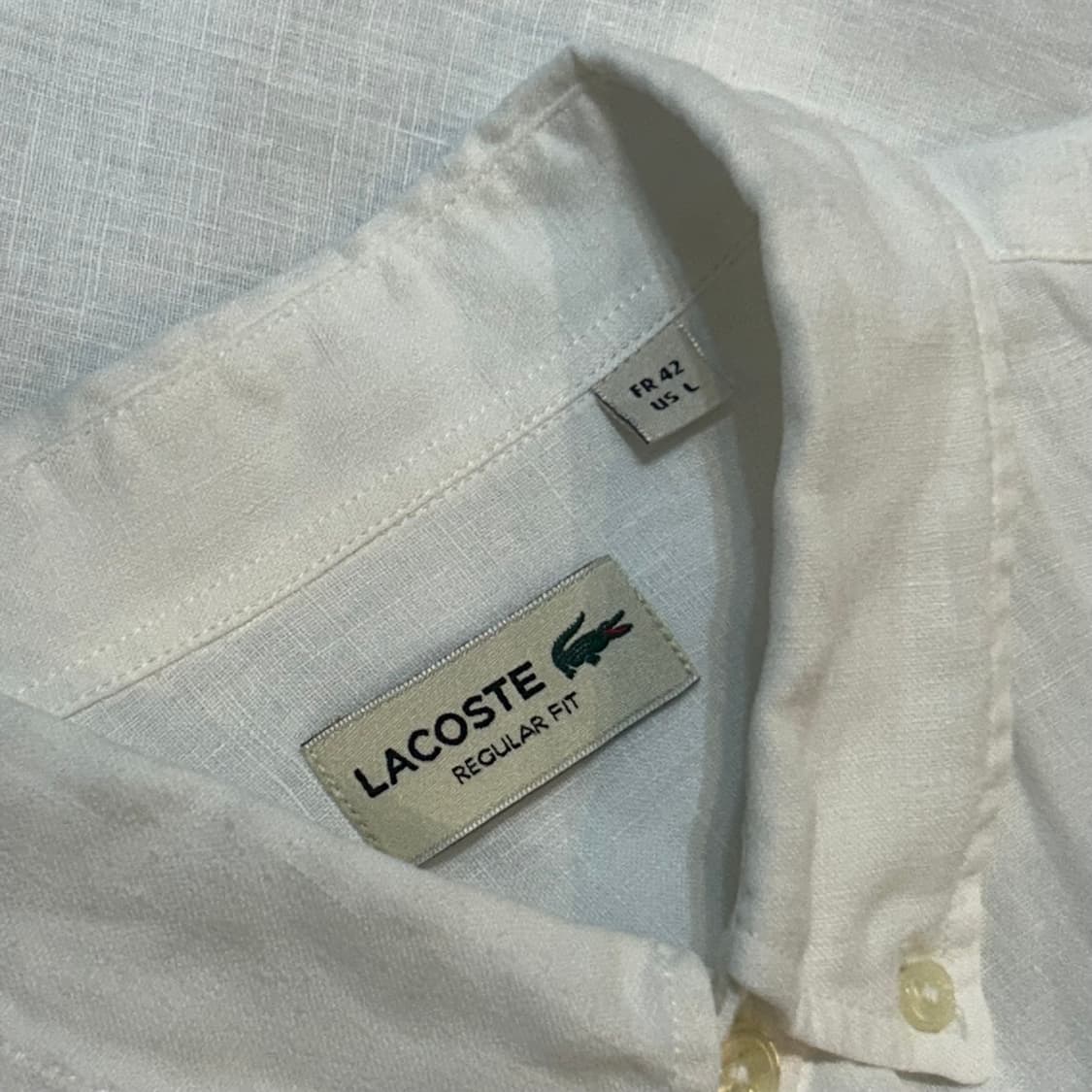 42(L) 라코스테 레귤러핏 화이트 셔츠 상품이미지4