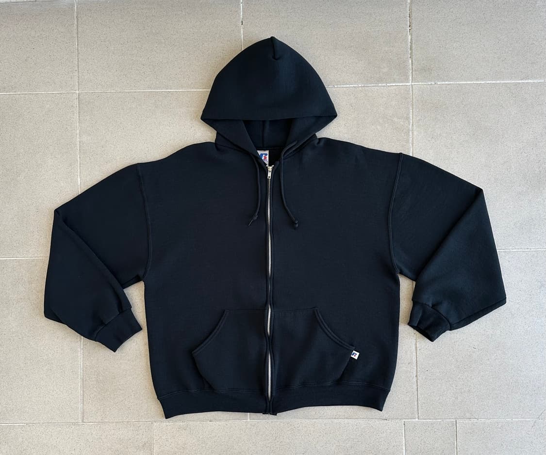 빈티지 러셀 후드집업 블랙 L 상품이미지1