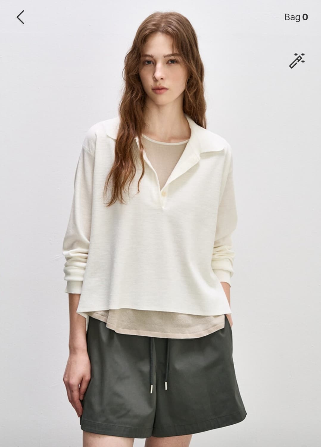 한섬 시스템 2024  레이어드 카라 니트 F사이즈 상품이미지1