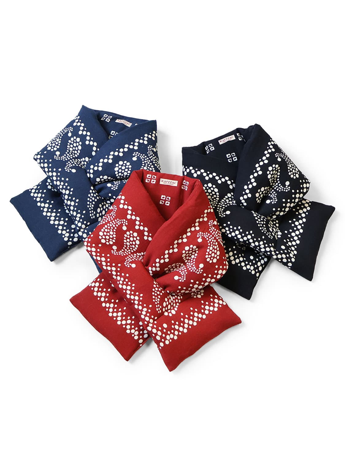 캐피탈 헴프 레이온 반다나 패턴 케사 머플러 블랙 상품이미지2