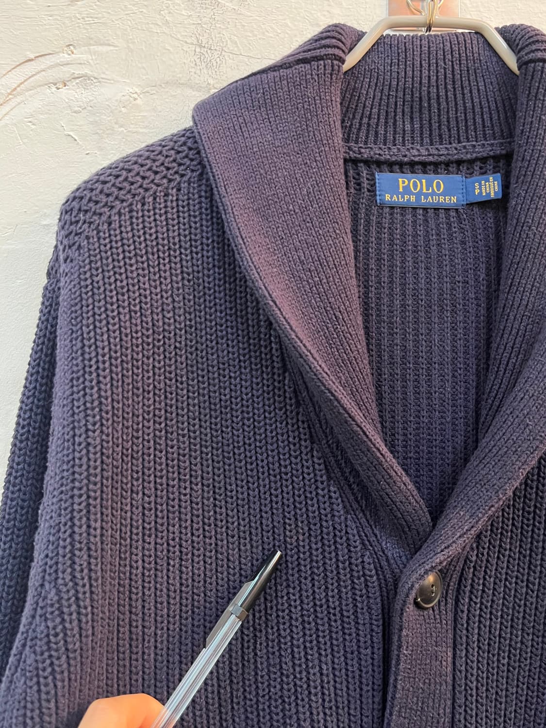 Polo Ralph Lauren 네이비 숄카라 가디건 S 상품이미지4
