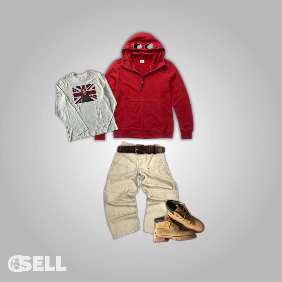 Cp컴퍼니 레드 고글후드집업 상품이미지2