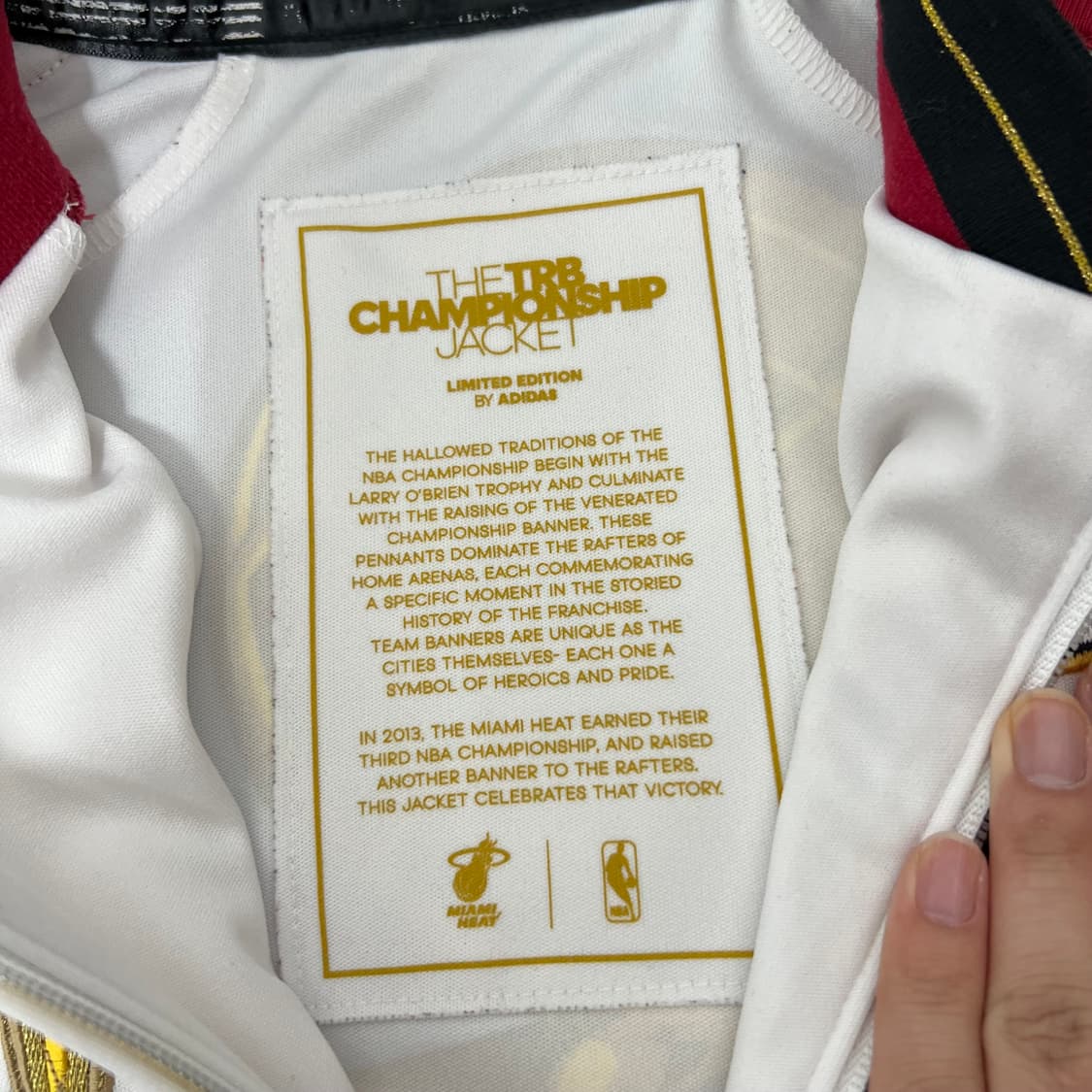아디다스 NBA 마이애미 챔피언쉽 풀집업 트랙탑 져지 자켓 상품이미지5