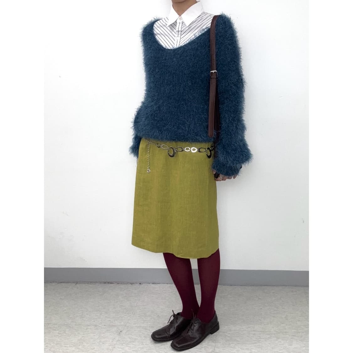 빈티지 블루 퍼 니트 상품이미지3