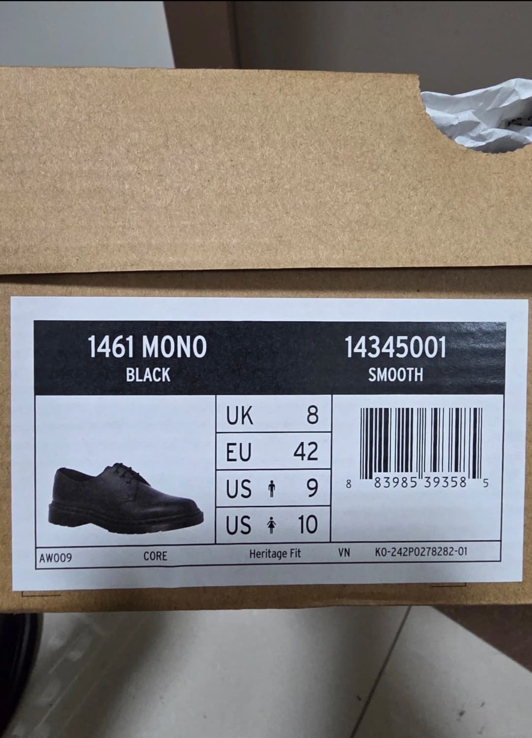 닥터마틴 1461 모노 UK8 (270) 판매합니다.
 상품이미지3