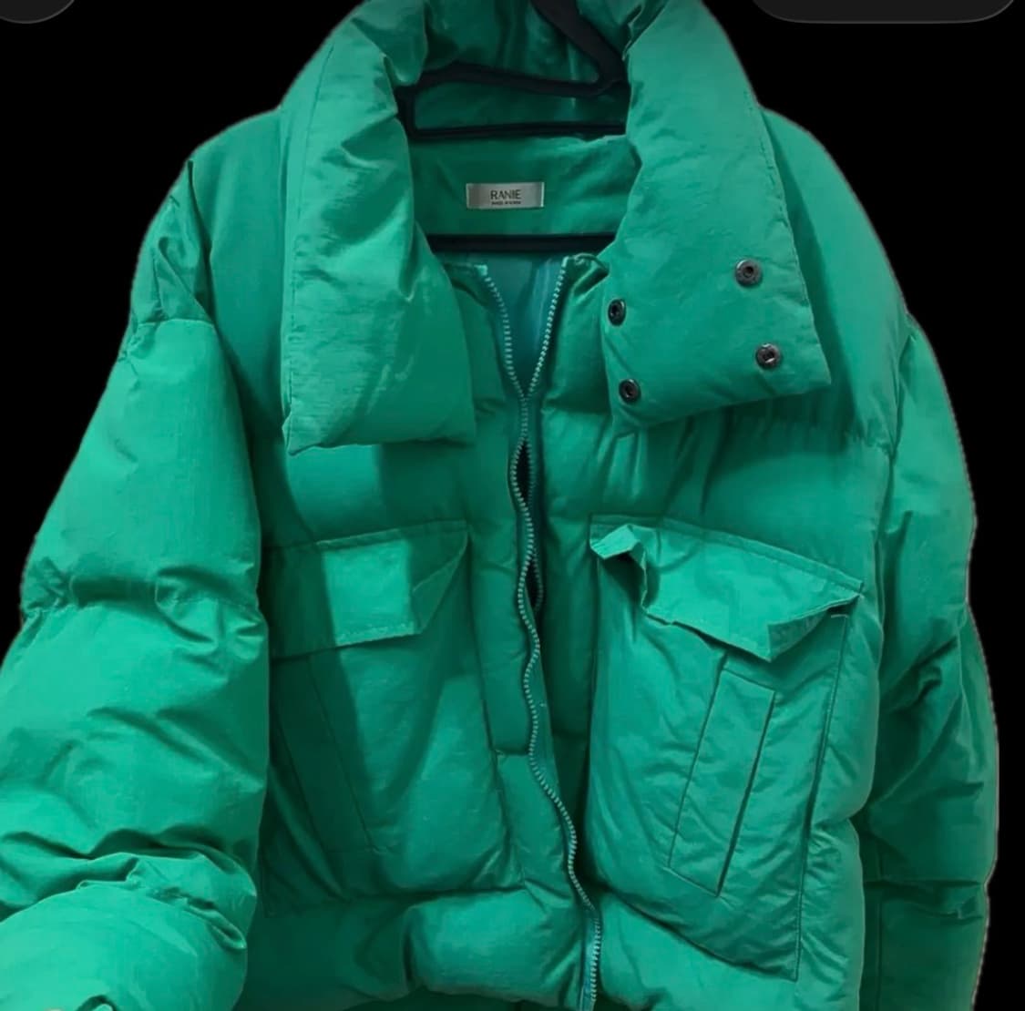 모아올 그린 언발란스 숏패딩점퍼  상품이미지2