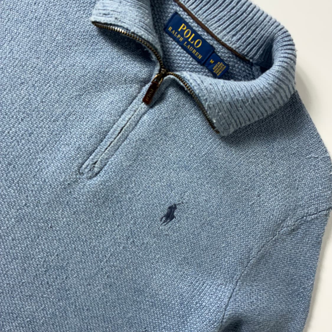 Polo  폴로 랄프로렌 자수 실크 소라 반집업 니트  상품이미지3