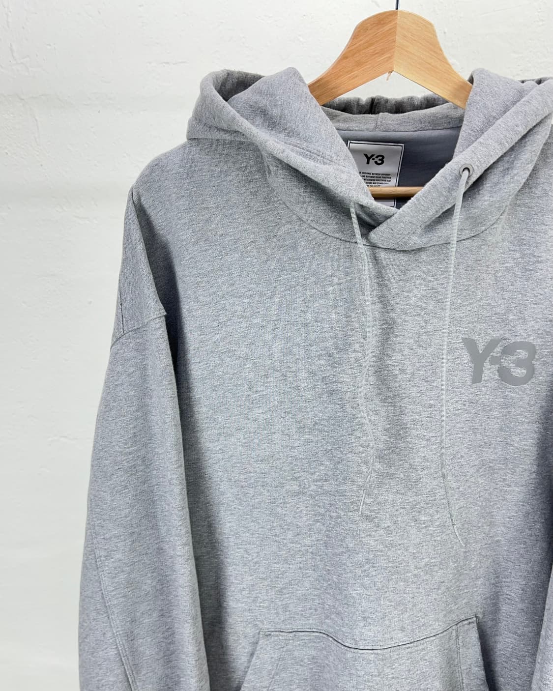 y3 그레이 헤더 클래식 체스트 로고 후디 스웨트 셔츠 상품이미지2