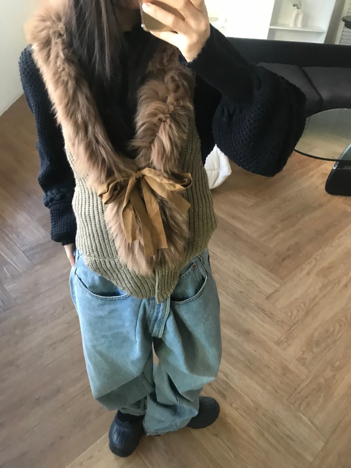 vintage fur vest 상품이미지3