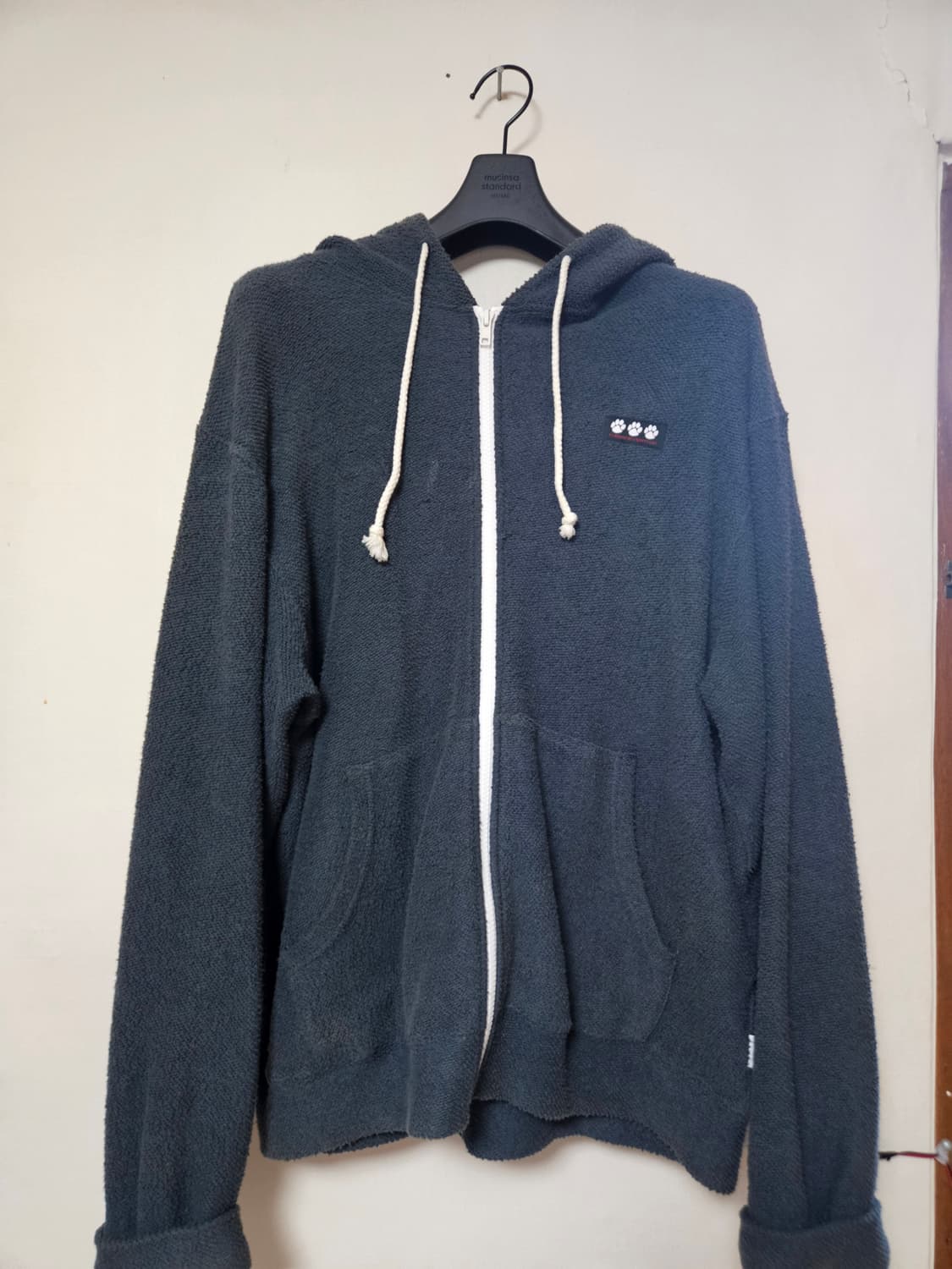 Terry Full Zip Hoodie Charcoal 상품이미지1
