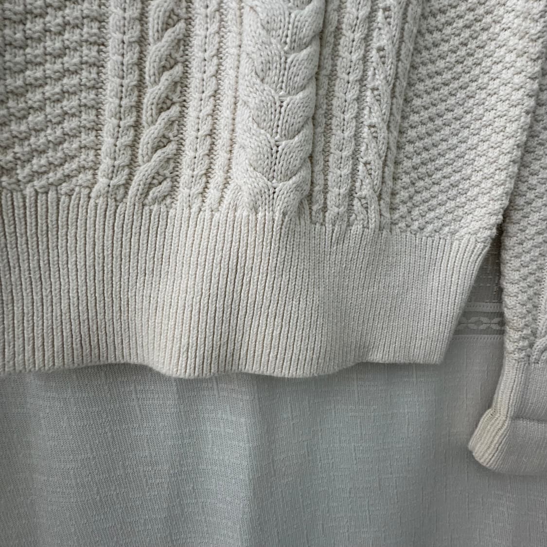 GAP 갭 아이보리 긴팔 케이블 니트 트셔츠 XS 상품이미지7