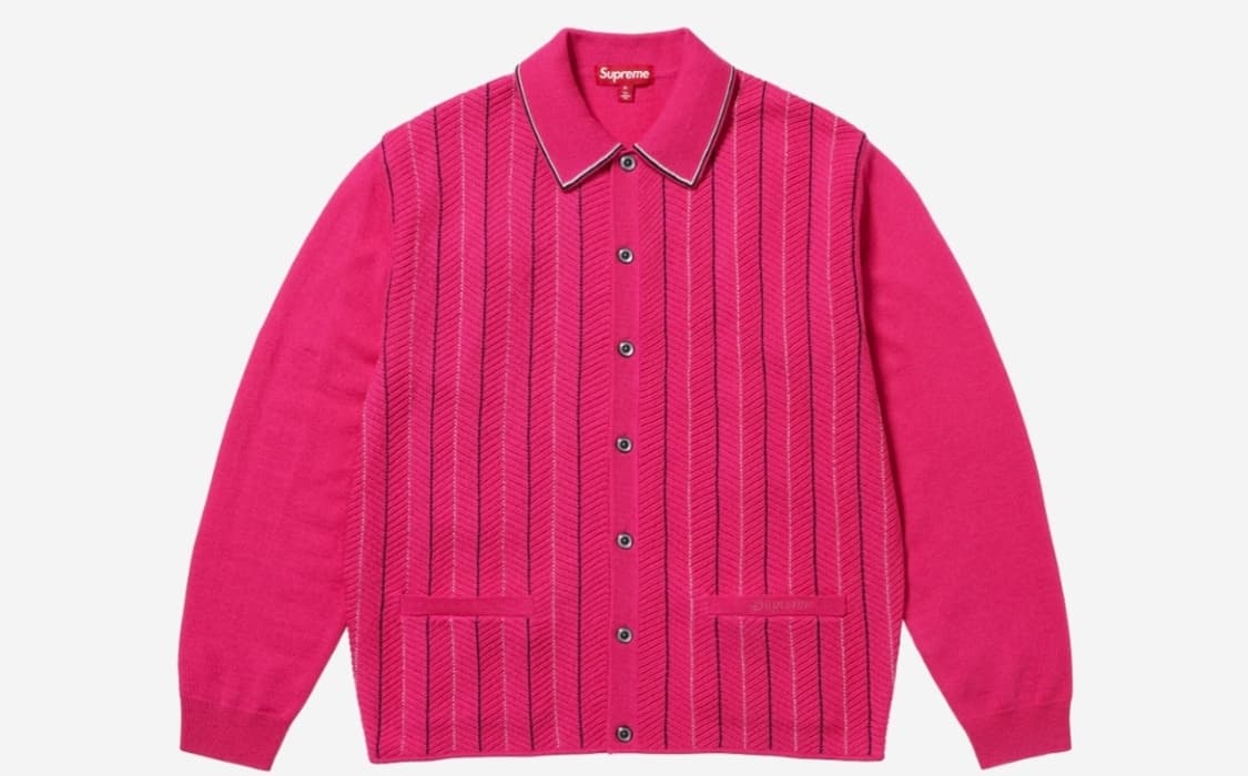 Supreme Herringbone Cardigan Black - 25S 상품이미지1