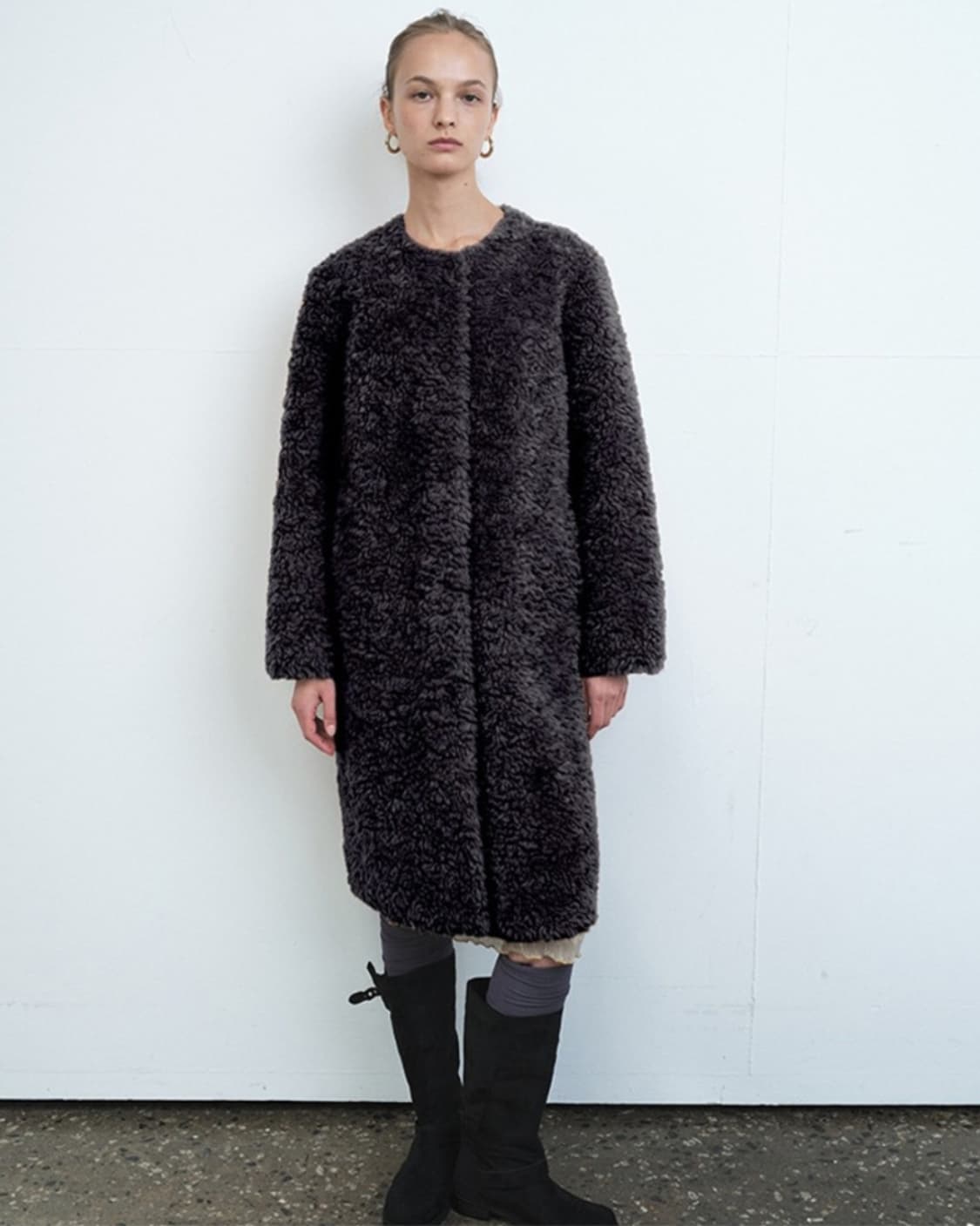 셀렙샵 양모 컬리 롱코트 상품이미지1