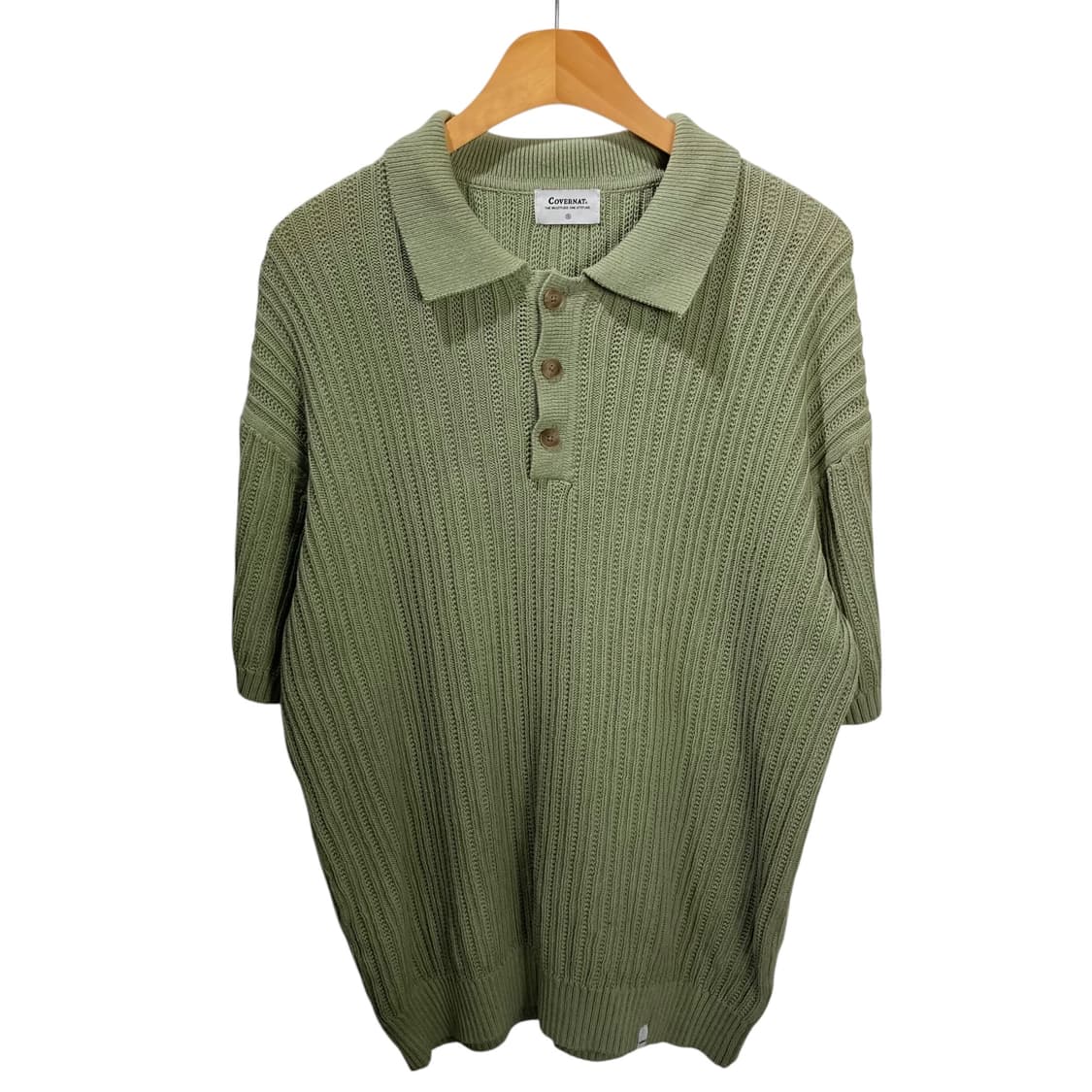 커버낫 카라넥 버튼 니트 반팔 상품이미지2