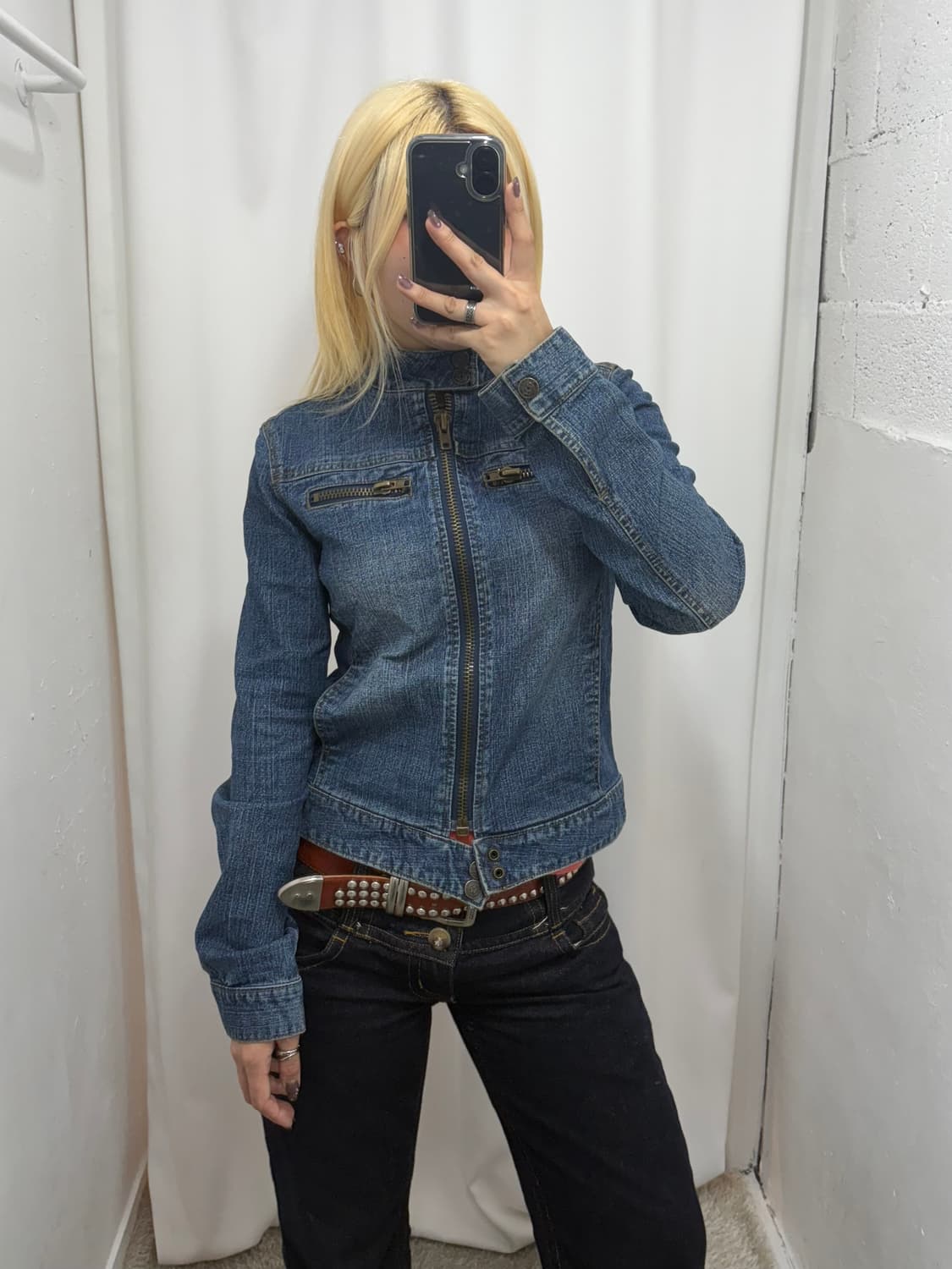 armor jeans 하이넥 데님 자켓 상품이미지1