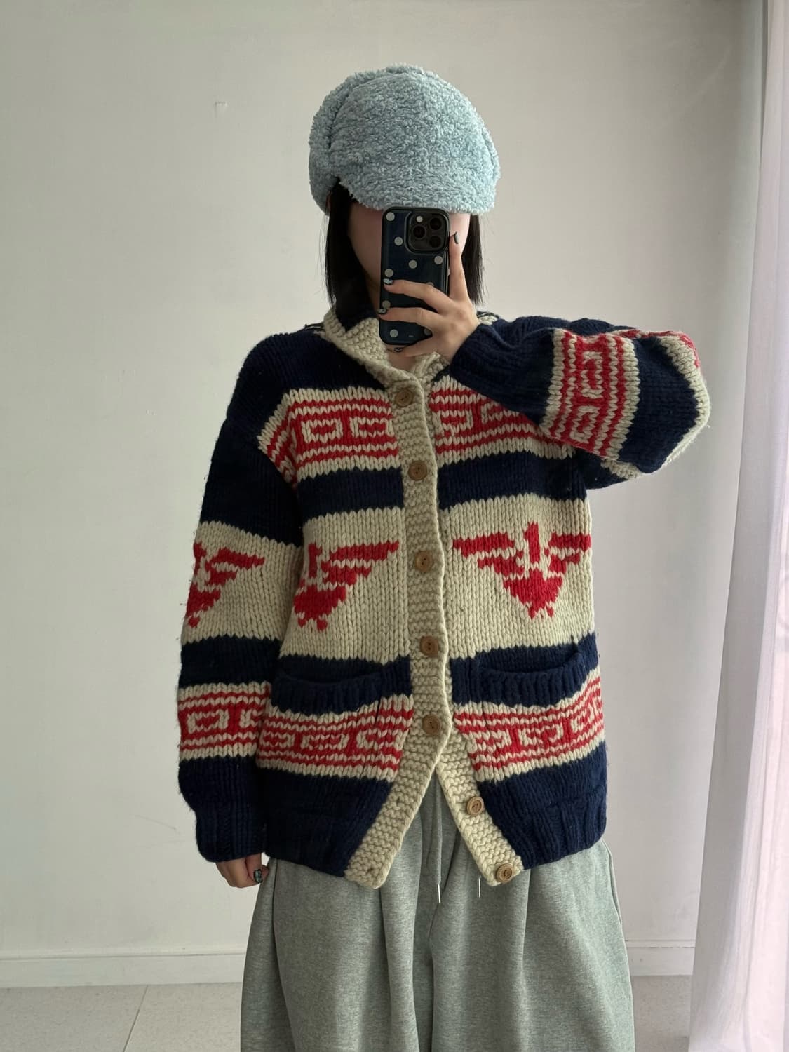 빈티지 노르딕 울 코위찬 가디건 상품이미지1