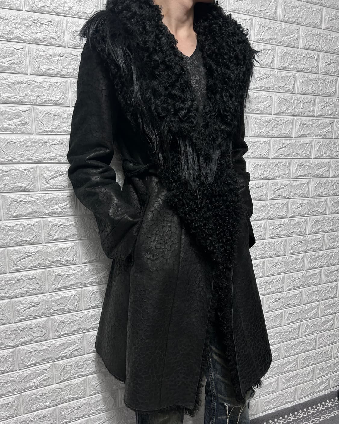 카발리 레오파드 더블 시어링 코트 상품이미지1