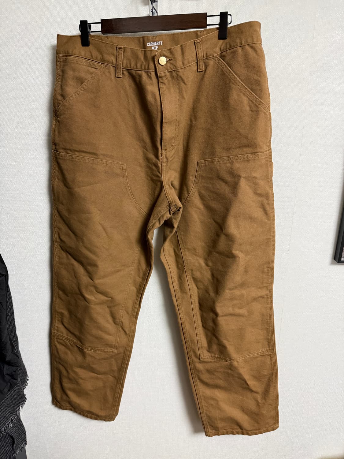 칼하트 wip 브라운 더블니 카펜터 팬츠 상품이미지1