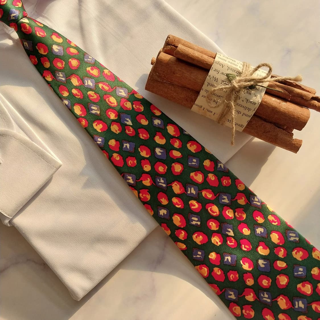 발망 실크 그린 패턴 넥타이 9.4cm A등급 k1920
 상품이미지6