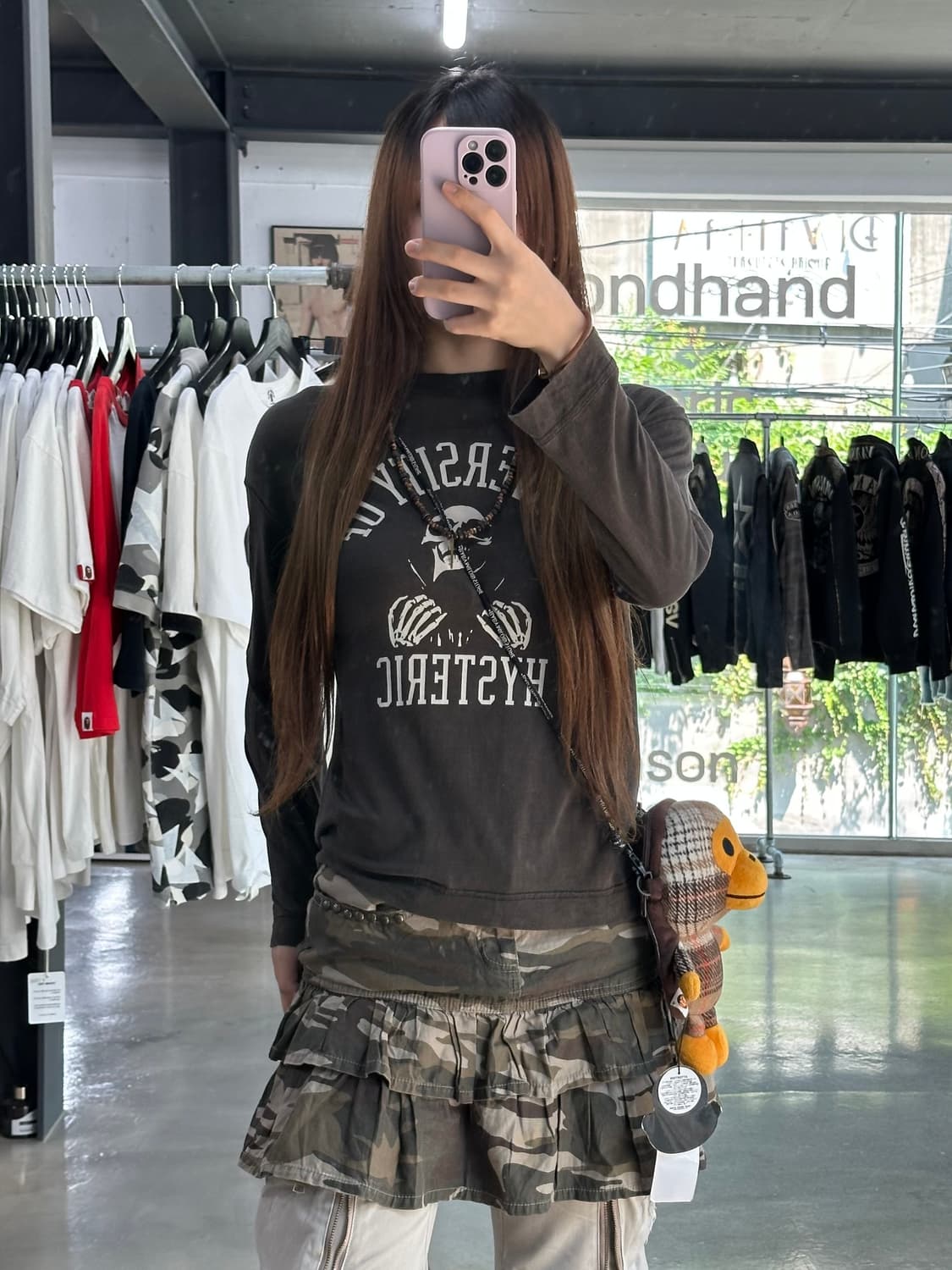 히스테릭글래머 유니버시티 스컬 워싱 롱슬리브 긴팔티 상품이미지3