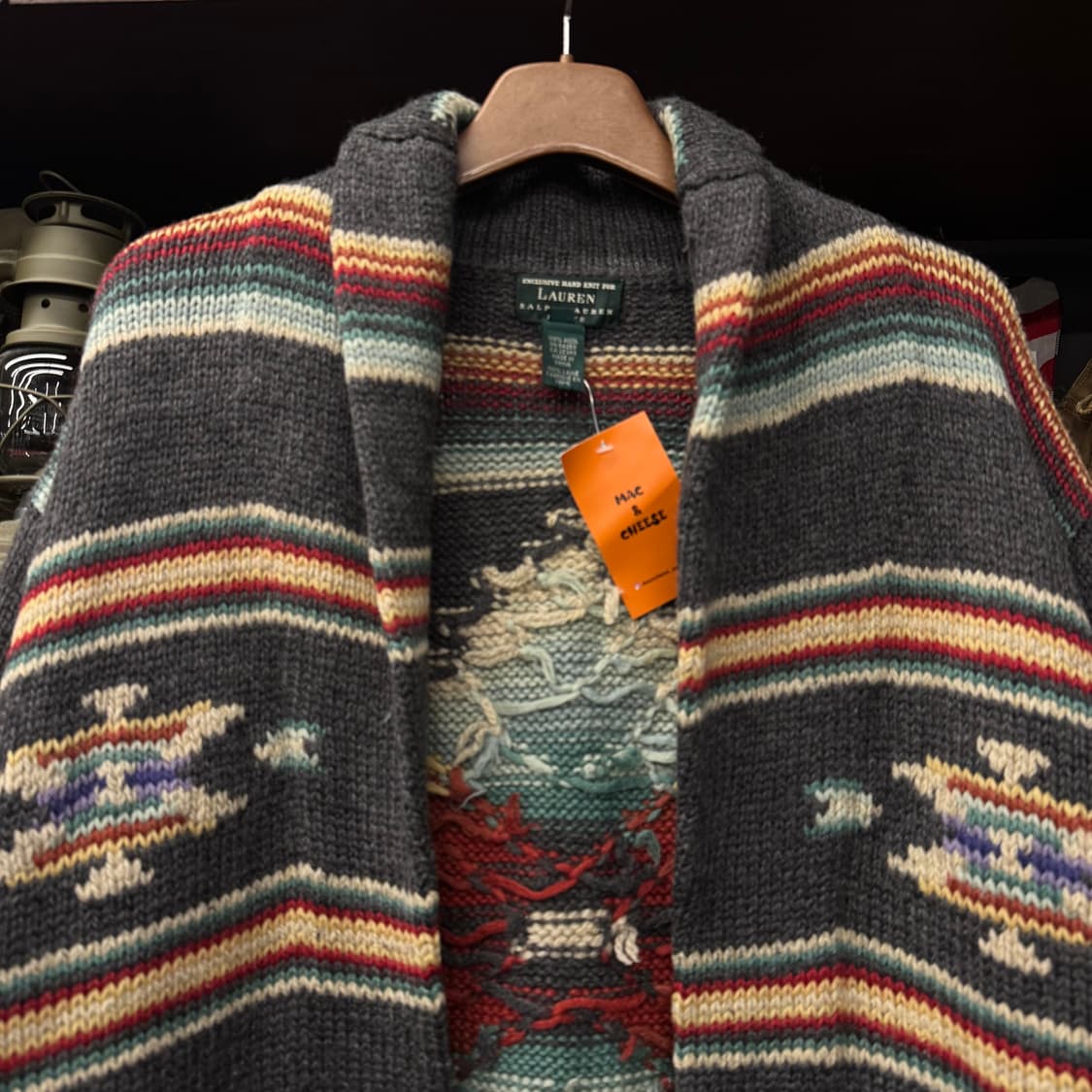 로렌 랄프로렌 by 폴로 오픈 프론트 네이티브 패턴 가디건 N49 상품이미지3