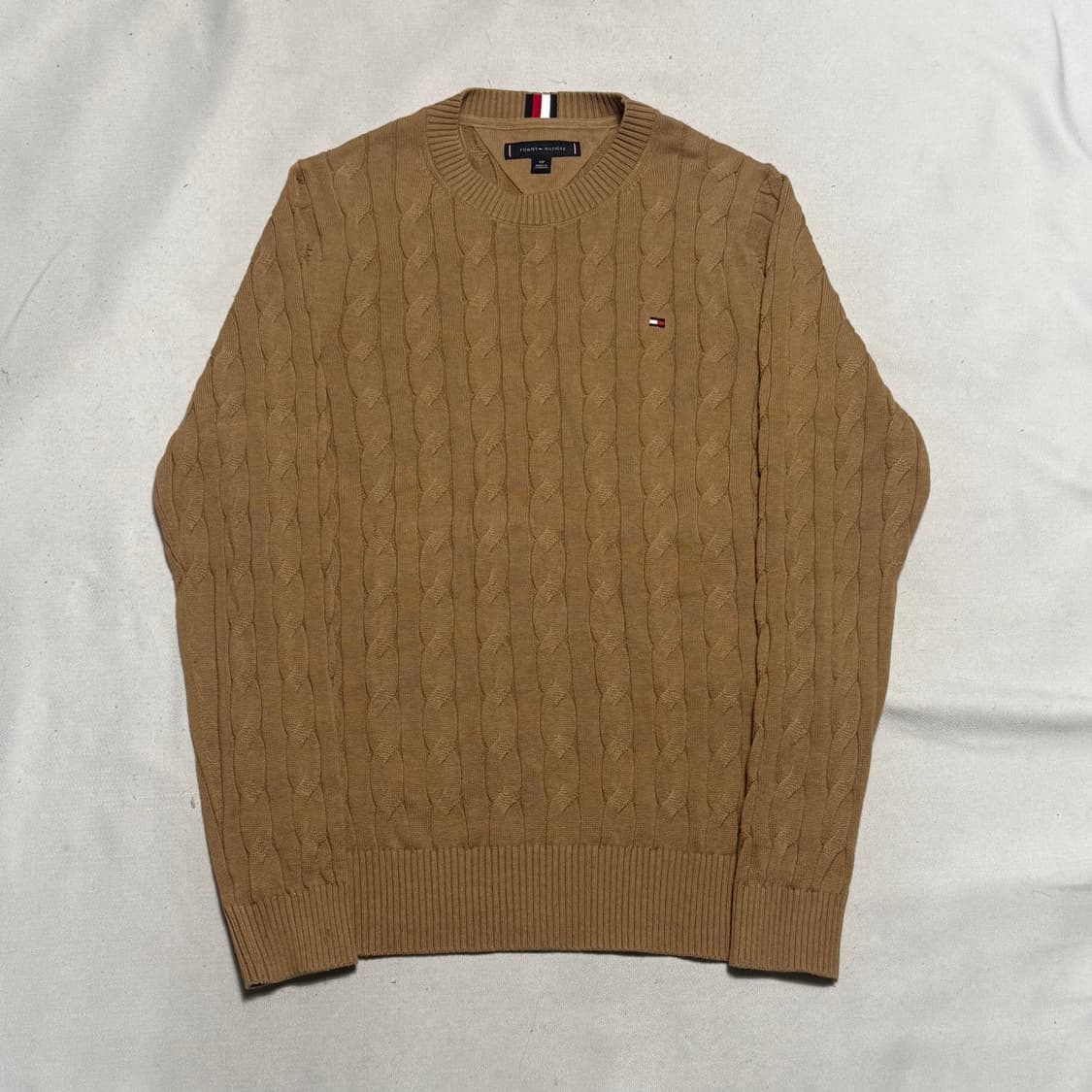 S 타미힐피거 베이지 케이블 크루넥 스웨터 0115 상품이미지2