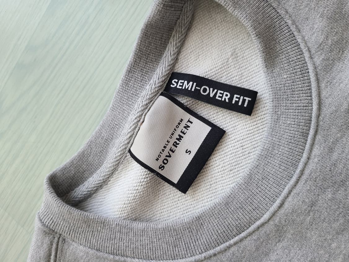 소버먼트 950g 그레이 세미오버 맨투맨 스웻셔츠 상품이미지3