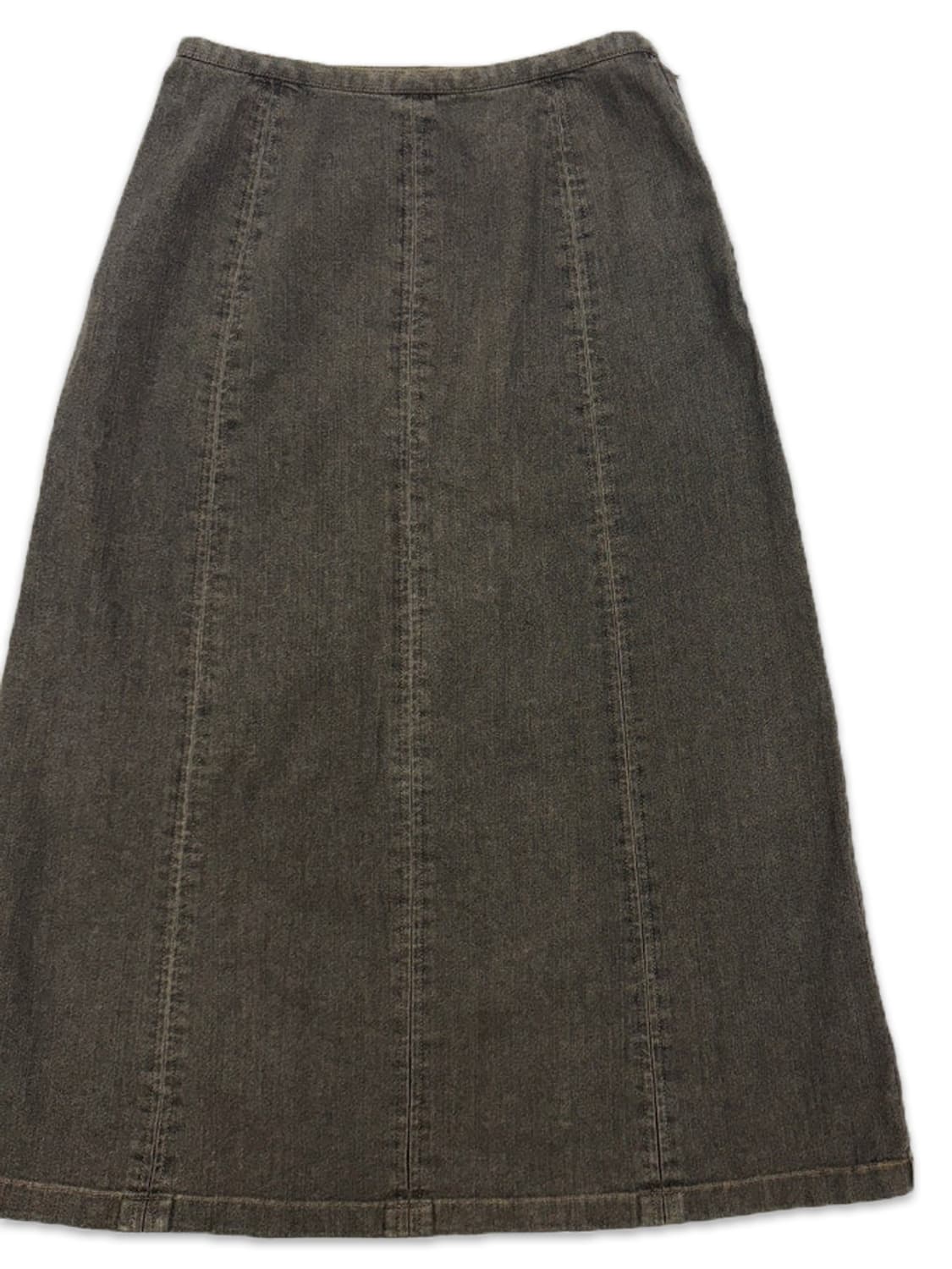 빈티지 PINORE 블랙브라운 라인 데님 롱 스커트 상품이미지2