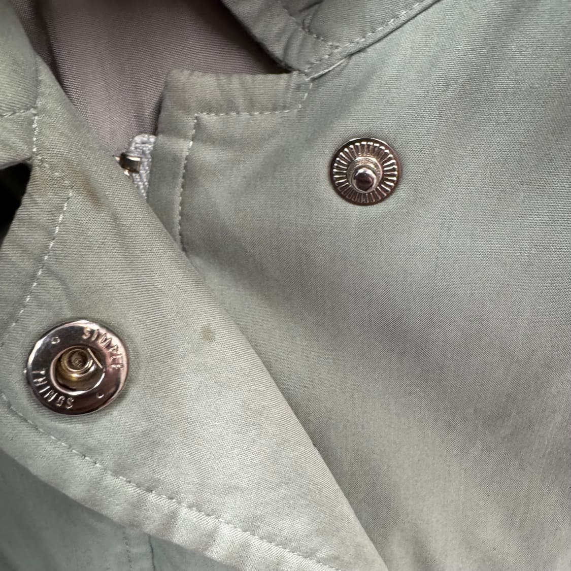 90s 버버리 폭스퍼 후드 롱파카 코트 자켓 민트 상품이미지7