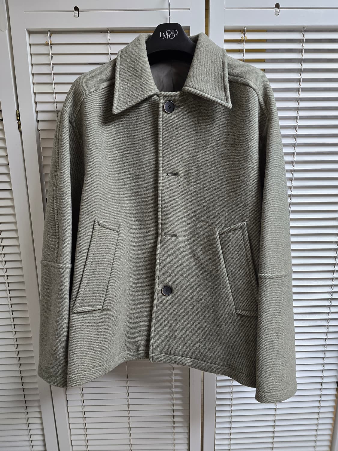 엘무드(LMOOD) 터틀 하프 코트 트윌 그린 46 Size 상품이미지3