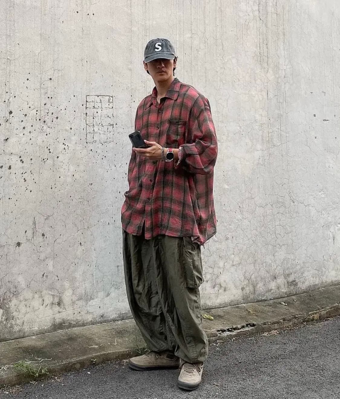 아워레가시 보로우드 셔츠 빅 럼버체크 프린트 50 상품이미지1