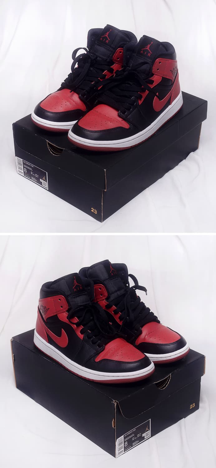 신품급) 나이키 에어 조던1 미드 브레드밴드 (US8 / 255-260) 상품이미지2