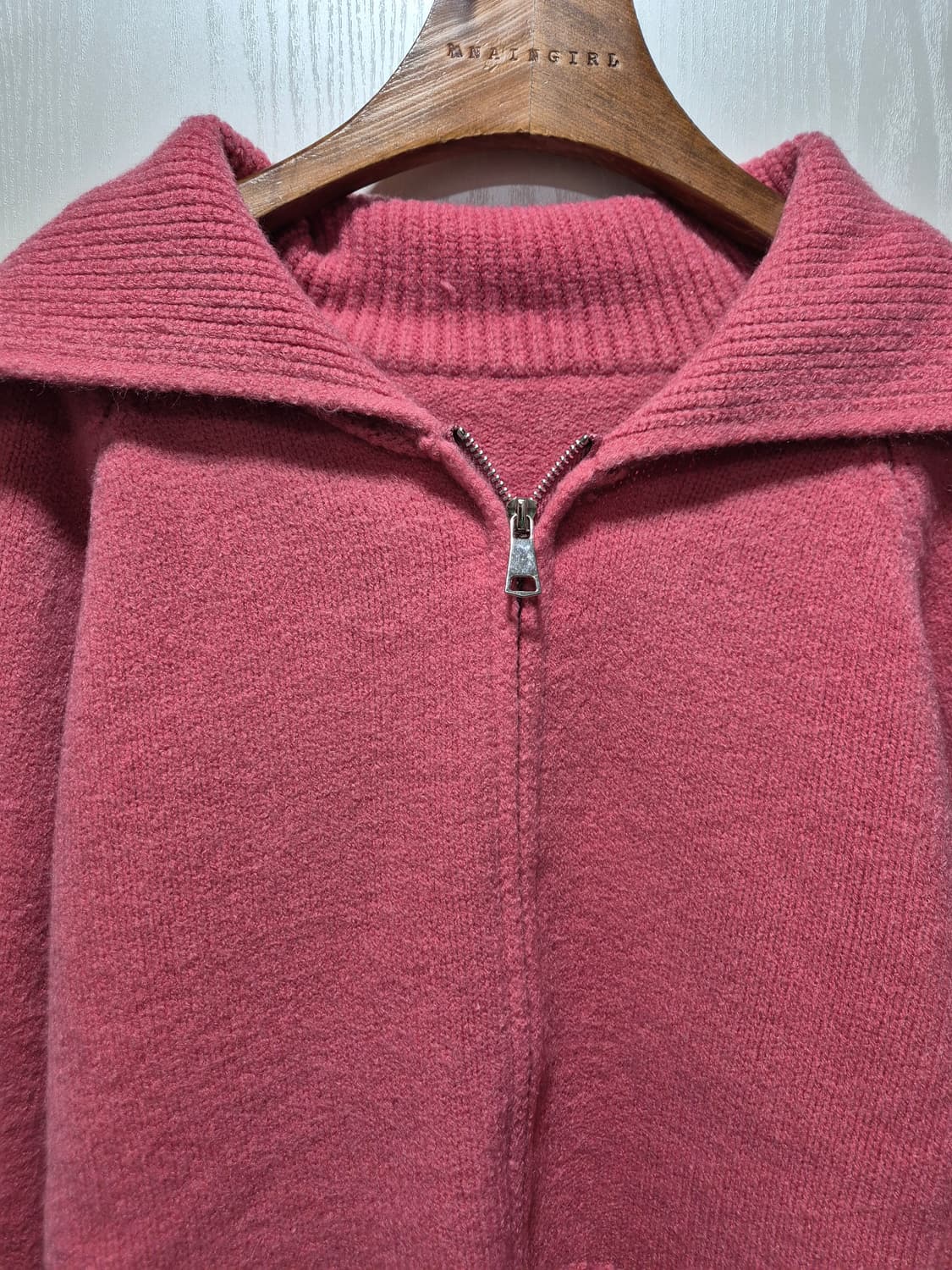 빈티지 핑크 집업 봄 니트 가디건 상품이미지2