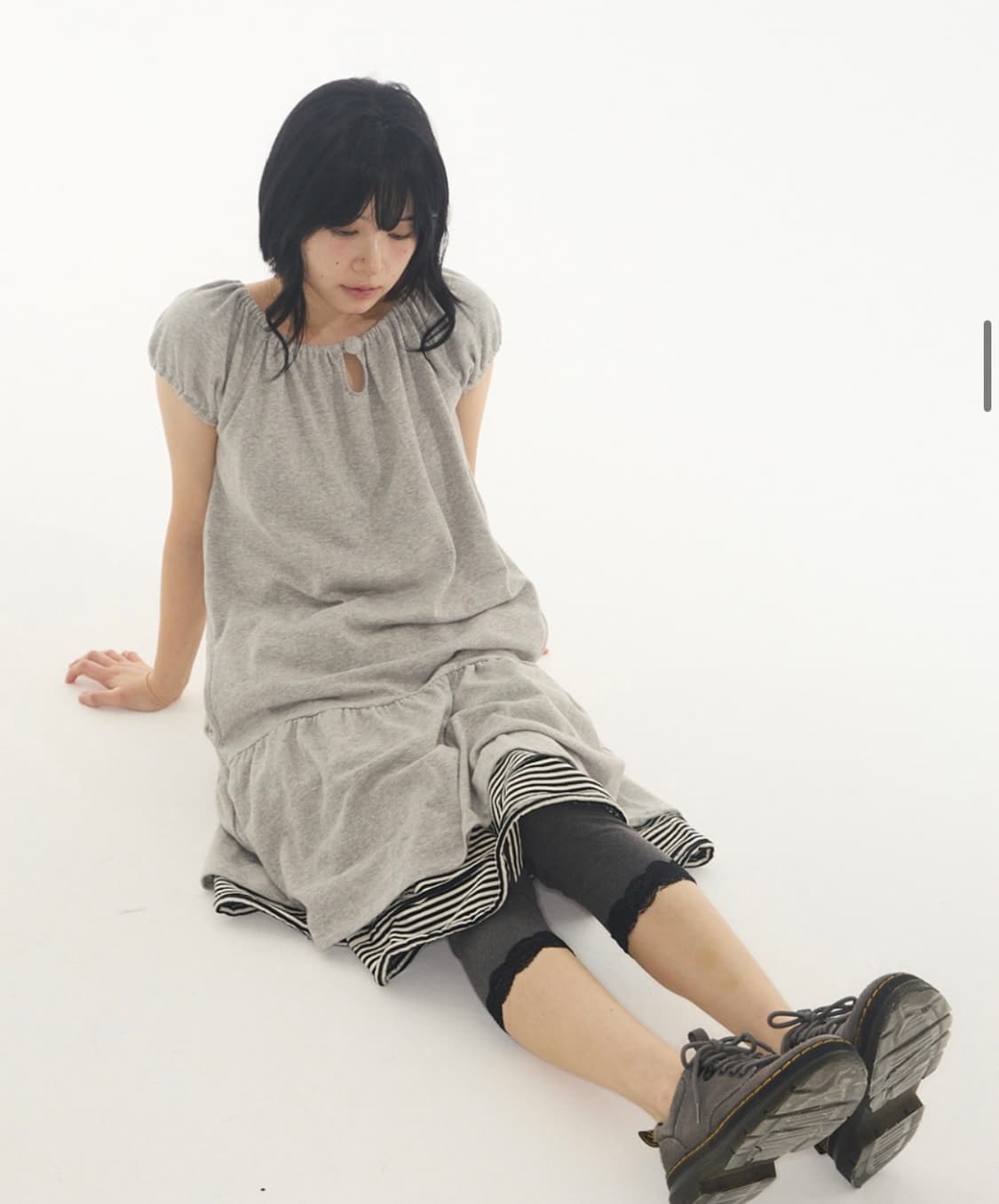 익스파이어드걸 원피스 Mellow Dress Melange Grey 상품이미지3