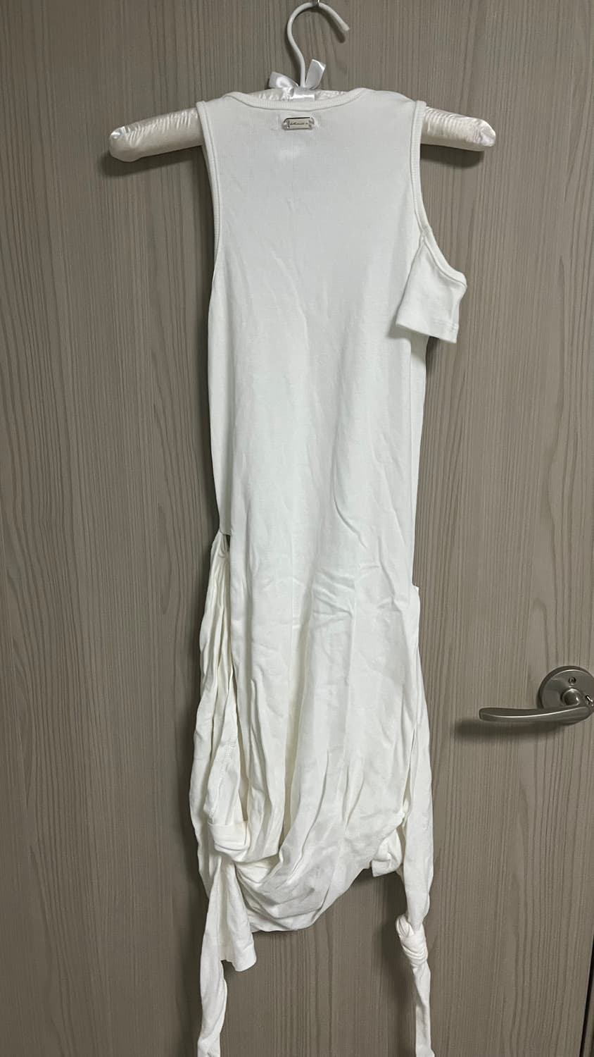 나체 원피스 드레스ASYMMETRIC DRAPING DRESS WHITE 상품이미지4