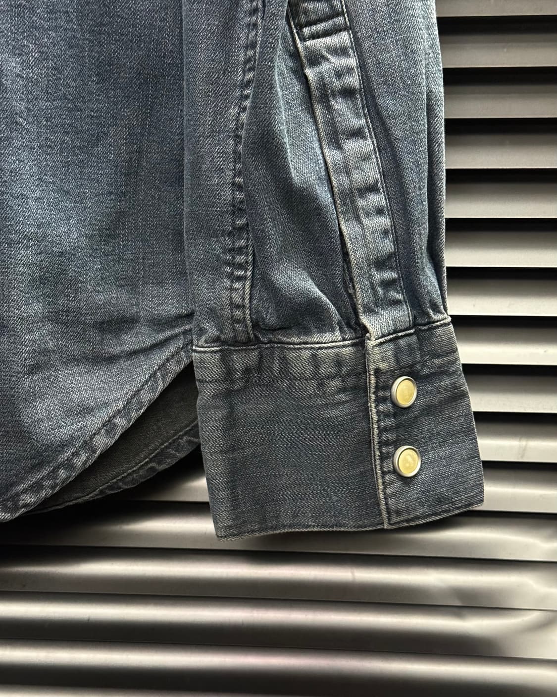 리바이스 중청 데님 웨스턴 셔츠 긴팔 워싱 M 95 에스닉 빈티지 워크 상품이미지5