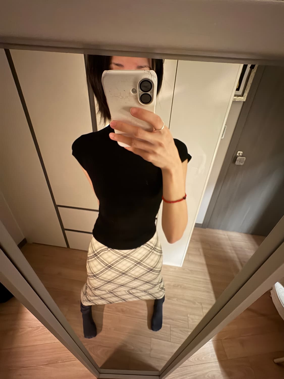 vintage checkered skirt 상품이미지3