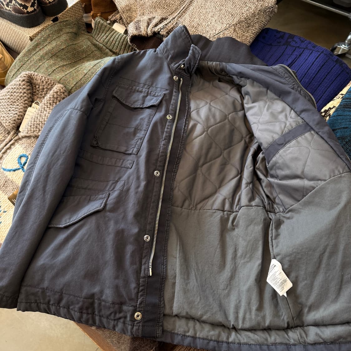 지스타 로우 밀리터리 베이스 네이비 자켓  상품이미지5